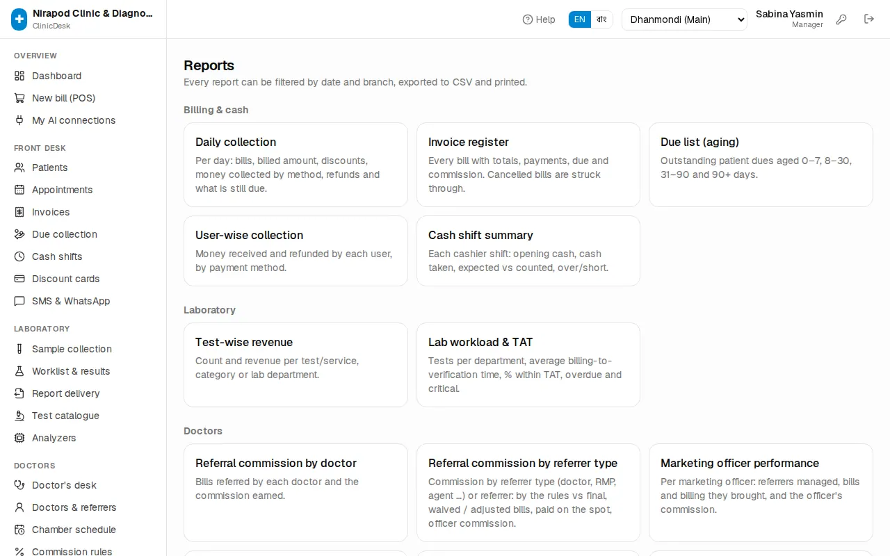 Report list
